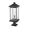 Z-Lite Portland 1 Light Outdoor Pier Mounted Fixture, Black & Clear Beveled 531PHBXLR-533PM-BK - alternate 6